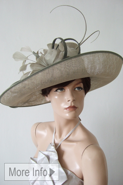 Whiteley Pewter Picture Hat. Ascot Hat Hire. Hats for Ascot. Mother of the Bride Hats