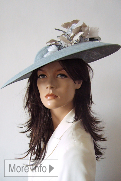 Hostie hats Mother of the Bride Hat for Hire, Royal Ascot Hats 2026. Mother of the Bride Hat Hire 2026. Blue Grey Mother of the Bride Hat. Fashionable Mother of the Bride hats 2026. Hire Mother of the Bride hats online 2026. Big Mother of the Bride Hats 2026. Hat Hire Berkshire