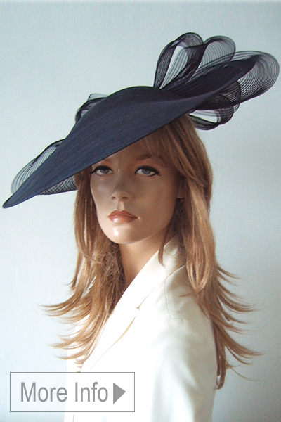 Large Navy Hat for Royal Ascot 2026. Royal Ascot Hat Hire. Hats for Royal Ascot 2026. Navy Blue Mother of the Bride Hats. Large Navy Hats for Mother of the Bride. Designer Hats for Royal Ascot 2026. Navy hats for Wedding Guests 2026.