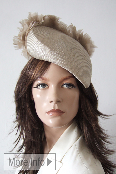 Rosie Olivia Feather Beret Hat. Vivien Sheriff Hats. Rosie Olivia Designer Hats 2026. Nude Colour Hats for Hire. Mother of the Bride Hats for Hire 2026. Nude Colour hats for Royal Ascot 2026. Wedding Guest hat Hire 2026. Summer Wedding Guest Hats 2026. Hat Hire for Royal Ascot Races 2026. Royal Ascot Hat Hire 2026.