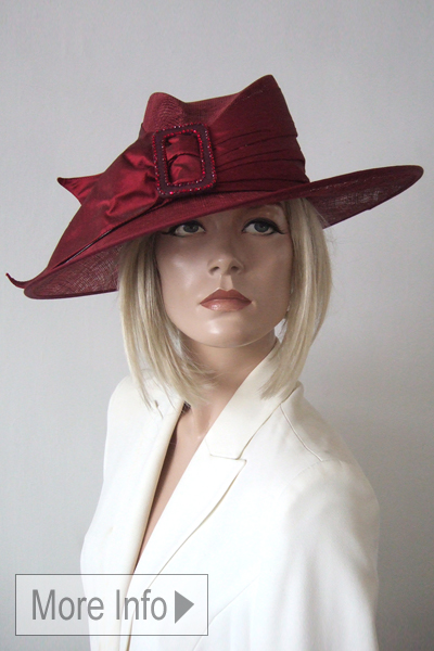 Burgundy Wine Mother of The Bride Hat Hire. Hats for Royal Ascot 2026. Burgundy Wine Mother of the Bride Hat 2026. Burgundy Colour Hat for Royal Ascot 2026. Burgundy Hat for Mother of the Bride 2026. Designer Wedding Hat Hire UK.
