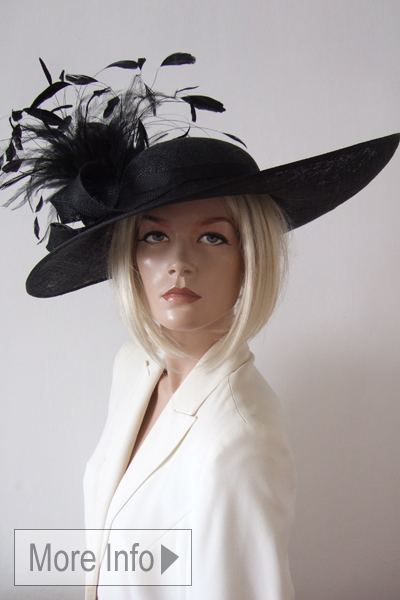 Big Black Hat for Hire for Royal Ascot 2027. Hats for Epsom Races 2027. Hats for the Grand National 2027. Hats for the Grand National 2027. Mother of the Bride Hats