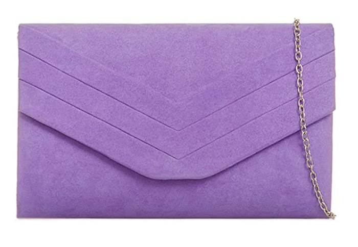 Lilac Purple Clutch Bag 2024. Bag to wear with a Lilac Dress 2024. Lilac Outfits for the Races 2024. Lilac Royal Ascot outfit ideas 2024. Lilac Bag for Mother of the Bride 2024.